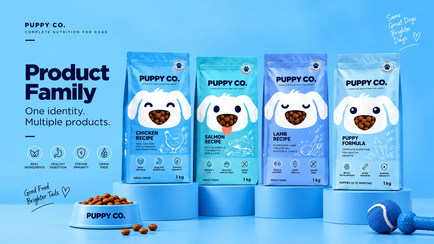 Puppy Co — Packaging Design packaging & visual design mockup 15 by Raghav Chopra
